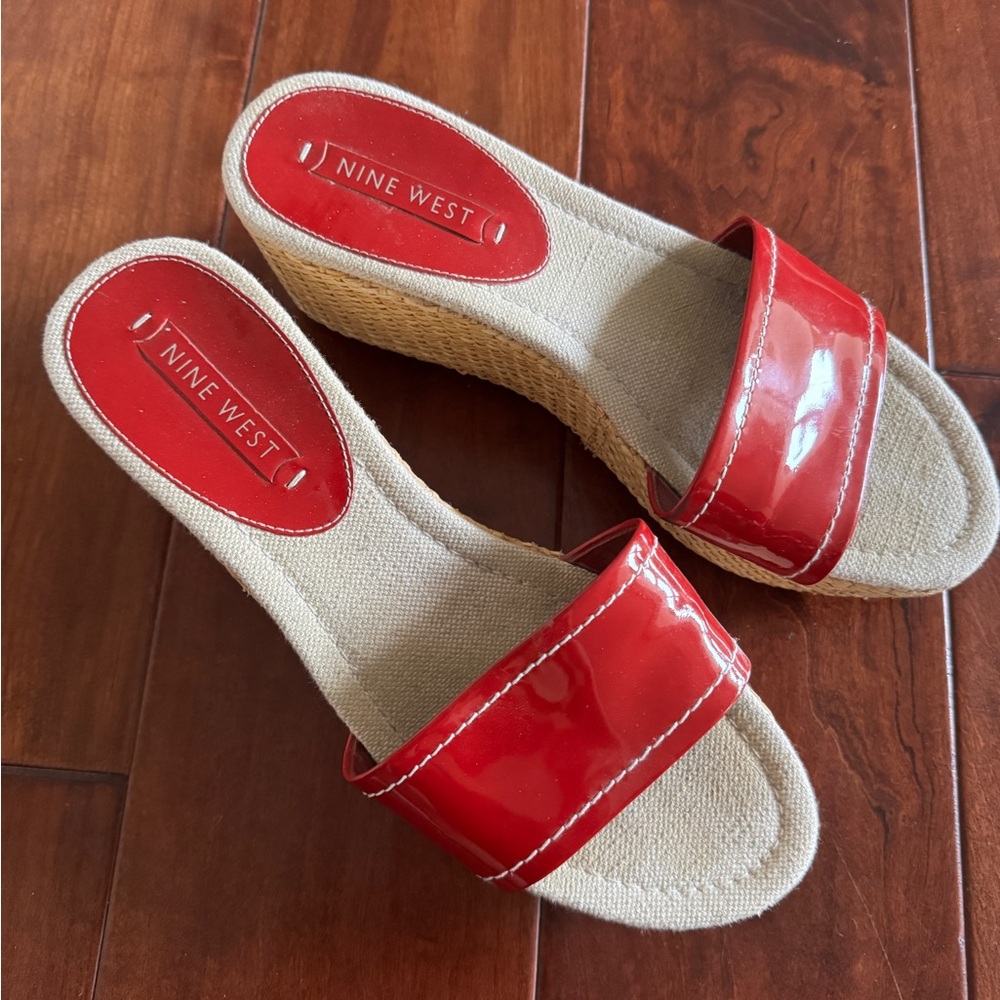 Red Nine West Wedges